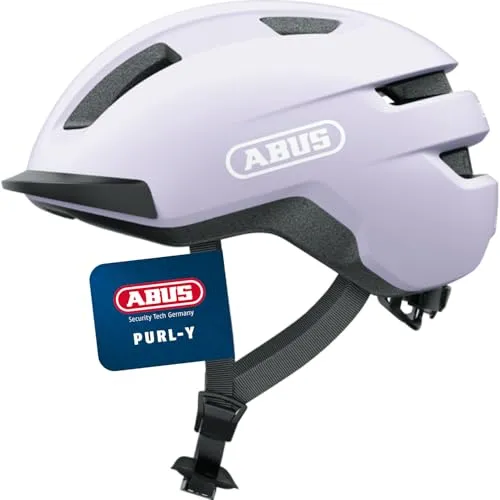ABUS Fahrradhelm PURL-Y – E-Bike & S-Pedelec Helm in Lavendel, Größe M - Stylischer ABUS City-Helm PURL-Y für Erwachsene und Jugendliche, ideal für E-Bikes und S-Pedelecs. Mit extra tiefem Heckschutz und anpassbarem Verstellrad für optimalen Sitz.