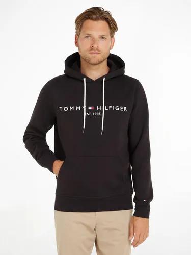 Tommy Hilfiger Herren Hoodie Core Tommy Logo, Schwarz (Jet Black), M - Kapuzenpullover für Herren, ikonisches Design mit hohem Tragekomfort, ideal für Sport und Alltag, aus hochwertigem Material für optimale Passform.