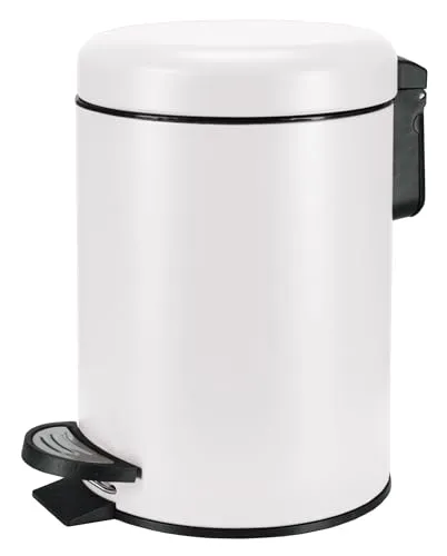 Kleine Wolke Kosmetikeimer One in Weiß - Eleganter Treteimer aus Edelstahl und PP mit 3 Litern Volumen. Praktischer herausnehmbarer Inneneimer und Tragegriff für einfachen Transport.