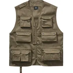 Brandit Hunting Weste oliv, Größe 7XL - Herren-Westen mit zahlreichen Taschen für optimale Organisation. Die robuste Hunting Vest von Brandit ist ideal für Outdoor-Touren und bietet viel Platz für Ausrüstung.