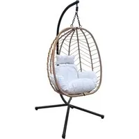 SVITA Hängesessel SHELLY - Outdoor mit Gestell und Polstern - Hängesessel für entspannte Stunden im Freien - Mit klappbarem Design und maximalem Sitzkomfort durch großzügige Polsterung.