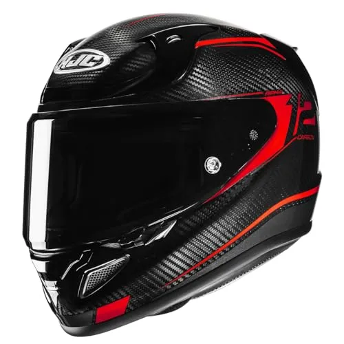HJC RPHA 12 Carbon Keres MC1 schwarz unisex, XL - Motorradhelm RPHA 12 Carbon Keres MC1 - Leichtgewicht mit nur 1.360 g, verstellbarer Belüftung und inkl. Windabweiser für optimalen Komfort und Sicherheit.