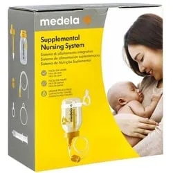 Medela Brusternährungsset Sns - Stillzubehör zur Unterstützung beim Stillen, ermöglicht eine einfache Fütterung direkt an der Brust für eine optimale Bonding-Erfahrung.
