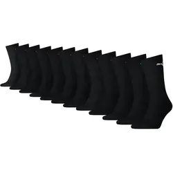 Puma Herren Damen Crew Sportsocken Unisex 12P (Black, 43-46) - Herrensocken im Multipack von Puma, ideal für Sport und Freizeit. Gepolsterte Sohle sorgt für Dämpfung und Komfort.