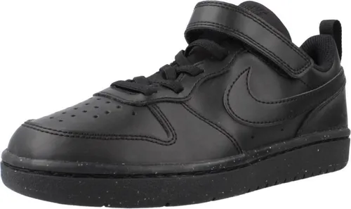 Nike Court Borough Low Recraft PS Kinder Sneaker in Schwarz, Größe 28 - Robuste Nike Kinder Sneaker mit dämpfender Foam-Zwischensohle für hohen Komfort. Praktischer Klettverschluss und elastische Schnürung sorgen für einfaches An- und Ausziehen.