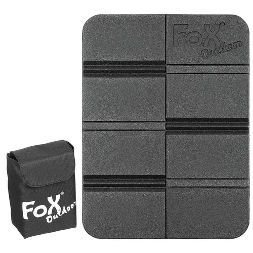 Fox Outdoor Thermositzkissen faltbar mit MOLLE Tasche schwarz Kissen Schaumstoff