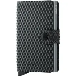 SECRID Miniwallet Cubic - Black Titanium - Unisex Portemonnaie aus hochwertigem, geschliffenem Leder mit 3D-Prägung, bietet Platz für bis zu 6 Karten und schützt vor unerwünschter Mobilkommunikation.