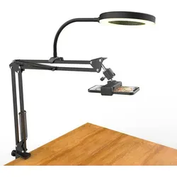 Overhead Stativ Handy mit Ringlicht - Handy-Gadgets mit 6-Zoll-Ringlicht, 3 Beleuchtungsmodi und 360° drehbarem Kugelkopf für perfekte Ausleuchtung bei YouTube-Videos und Live-Streams.