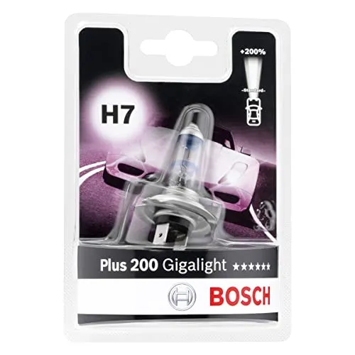 Bosch Glühlampe Hauptscheinwerfer Plus 200 Gigalight - Hochwertige Glühlampe für Kfz-Beleuchtung, sorgt für optimale Sicht bei Nacht und schlechtem Wetter.