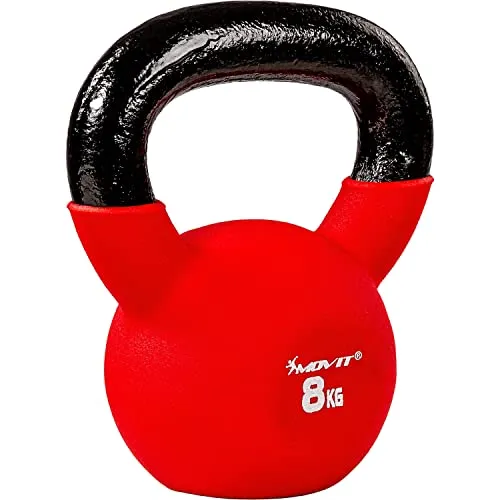 MOVIT Kettlebell PRO - Gusseisen Kugelhantel für effektives Training - Kettlebell aus Gusseisen mit Vinylbeschichtung in 11 Gewichtsgrößen, ideal für funktionales Training, Kraft- und Explosivkraftaufbau, perfekt für Sportler und Fitness-Enthusiasten.