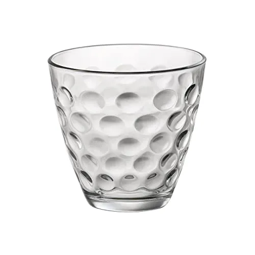 Bormioli Rocco 5215325 Vassoio 6 Bicchieri Acqua Dots In Vetro Trasparente Cl 25.5