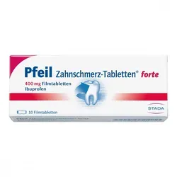 Pfeil Zahnschmerz Filmtabletten Forte 10 St - Arzneimittel zur Linderung von Zahnschmerzen und Fieber, schnell wirkend und einfach zu dosieren für schnelle Erleichterung.