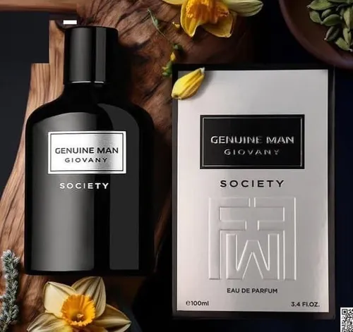 Fragrance World Genuine Man Giovany Society Eau De Parfum 100ml - Eau de Parfum für Herren mit 100 ml Inhalt, ideal für den täglichen Gebrauch. Ein markanter Duft, der Selbstbewusstsein ausstrahlt und für besondere Anlässe geeignet ist.