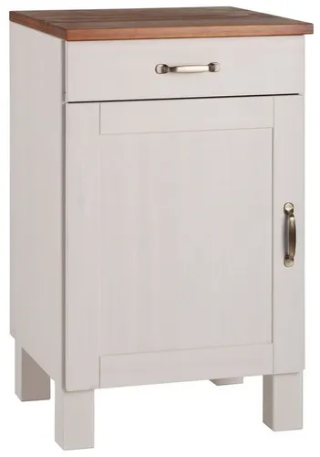 Unterschrank HOME AFFAIRE "Alby", 50 cm, Landhausstil - Der Unterschrank "Alby" überzeugt mit massiver Kiefer und einem ansprechenden Design im Landhausstil. Mit 1 Tür und 1 Schublade bietet er praktischen Stauraum für Ihre Küche.
