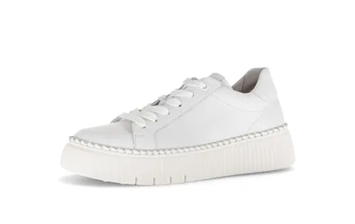 Gabor Sneaker Weiß 36 EU (3,5 UK) - Eleganter Sneaker aus hochwertigem Glattleder mit herausnehmbarer Einlegesohle für optimalen Tragekomfort. Ideal für stilbewusste Frauen.
