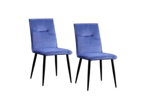 Stuhl Salinas Velvet 2er-Set - Esszimmerstühle im zeitlosen Design, mit samtiger Oberfläche und hohem Sitzkomfort. Die Ziernaht im Rücken setzt einen eleganten Akzent. Ideal für stilvolle Essbereiche.