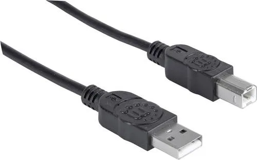 Manhattan USB-Kabel USB 2.0 USB-A Stecker, USB-B Stecker 5.00m Schwarz 337779