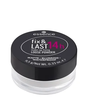 essence Fix & LAST 14h Make-up Fixing Loose Powder - Transparent - Loser Fixierpuder für ein mattiertes Finish mit 14 Stunden Halt. Vegan, ölfrei und wasserfest – ideal für den täglichen Einsatz. Perfekt für einen glanzfreien Teint!
