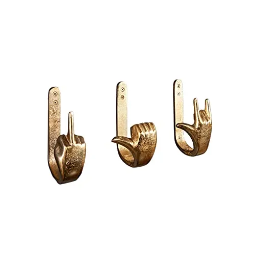 Riess-Ambiente Wandgarderobe FINGERS gold - Stilvolle Garderobe aus Metall mit 3 Kleiderhaken, ideal für eine individuelle Raumgestaltung und zur Schaffung eines einladenden Eingangsbereichs.