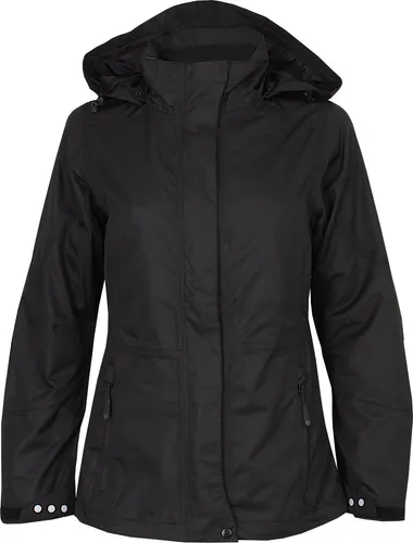 Promodoro Funktionsjacke Damen - Schwarz, M - Bequeme Funktionsjacke für Damen, atmungsaktiv und winddicht, ideal für Outdoor-Aktivitäten. Mit verstellbarer Kapuze und reflektierenden Details für Sicherheit bei jedem Wetter.