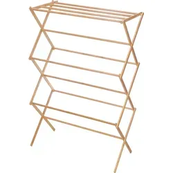 Wäscheständer aus Holz ZENWOOD - Praktische Lösung für kleine Wohnungen - Wäscheständer aus Holz, klappbar und platzsparend, ideal für Familien mit hoher Wäschekapazität bis 7 kg. Hergestellt aus langlebigem Bambus für ästhetische und nachhaltige Nutzung.