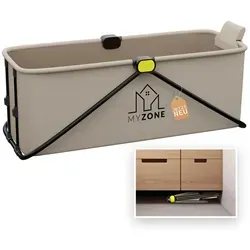 MyZone faltbare Badewanne Grau 150 x 60 x 50cm - Moderne, klappbare Badewanne für 2 Personen, rutschsicher und leicht zu reinigen – ideal für kleine Badezimmer.