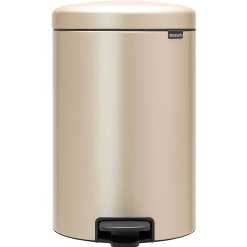 Brabantia Mülleimer 304460 newIcon, gold, 20 Liter - Haushaltszubehör mit leichtgängiger Tretmechanik und Soft-Close-Funktion für geruchssichere Entsorgung – ideal für Küche und Büro.