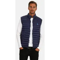U.S. Polo Assn. Herren Weste gesteppt Navy-Blau Größe XL - P025 - Hochwertige Steppweste aus robustem 100% Polyamid für zuverlässigen Schutz bei wechselhaftem Wetter. Mit praktischem Stehkragen und Druckknopftaschen für sicheren Stauraum – ideal für stilvolle Outfits in der Übergangszeit.