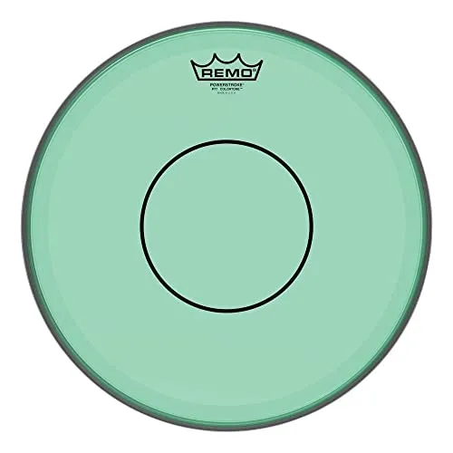 Remo Schlagzeugfell Powerstroke 77 Colortone Green, 14" - Felle für Schlagzeuge mit 2 Lagen 7-mil Mylar und Dämpfungsring, bietet unverfälschten P77 Sound und beeindruckende Optik durch Remos Skyndeep Imaging Technologie.