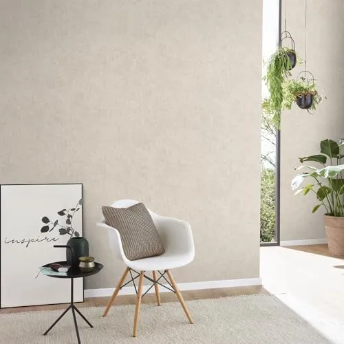 Erismann Vliestapete Uni Betonoptik Industrial Shabby Creme Grau 10418-38