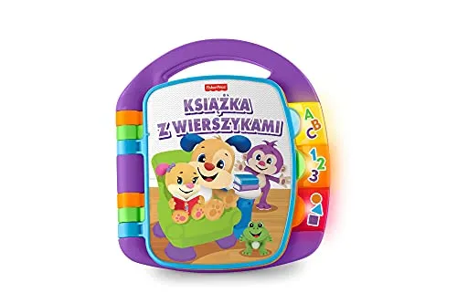 Fisher Price Geschichtenbuch - Motorikspielzeug, fördert das Lernen von Zahlen, Buchstaben, Farben und Formen durch Musik und Reime – ideal für unterwegs!