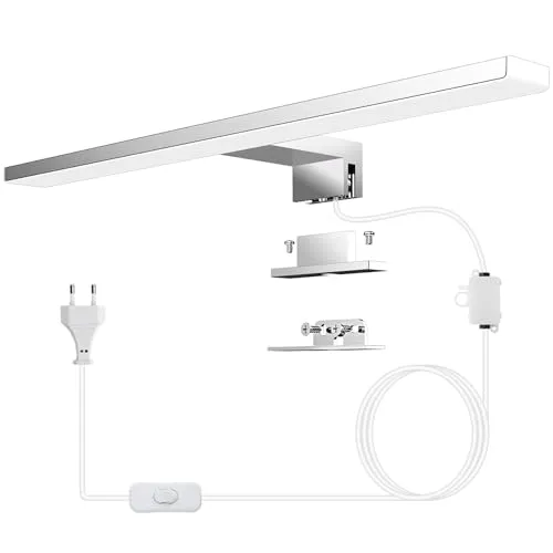 Azhien LED Badezimmer Spiegelleuchte 10W,Neutralweiß 4000K 820lm Wandleuchte Spiegelleuchte mit Stecker,3-in-1 Montage Badlampe,40CM Badezimmer Spiegellamp für Spiegelschrank,230V,400mm
