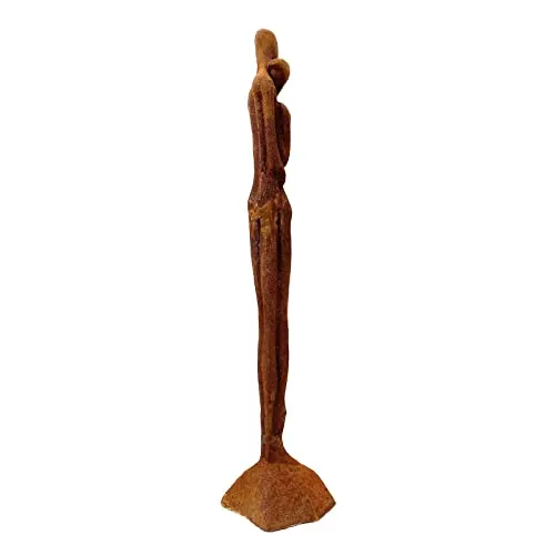 aubaho Skulptur Liebespaar 65cm - Statuen aus Eisen im Antik-Stil, ideal als romantische Dekoration für Garten oder Hochzeit.