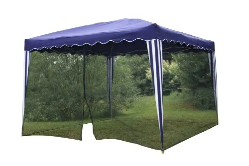 Nexos Fliegengitter 12 m schwarz - Effektiver Insektenschutz für Pavillons - Fliegenabwehr mit feinem Polyestergewebe, das Insekten fernhält und die Sicht nicht beeinträchtigt. Ideal für 3x3 m NEXOS Faltpavillons, einfach anzubringen dank Klettbank-Schlaufen.