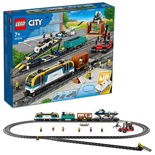 LEGO City Güterzug (60336) - Ferngesteuertes Spielset mit authentischen Funktionen, ideal für Kinder und Eisenbahnfans ab 7 Jahren