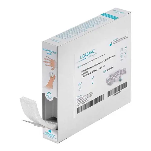 Ligasano Roll weiß Verband 0,6x2,5x300 cm unsteril - Arzneimittel - Hochwertiger Verband für optimale Wundversorgung, ideal für den Einsatz in der Medizin.