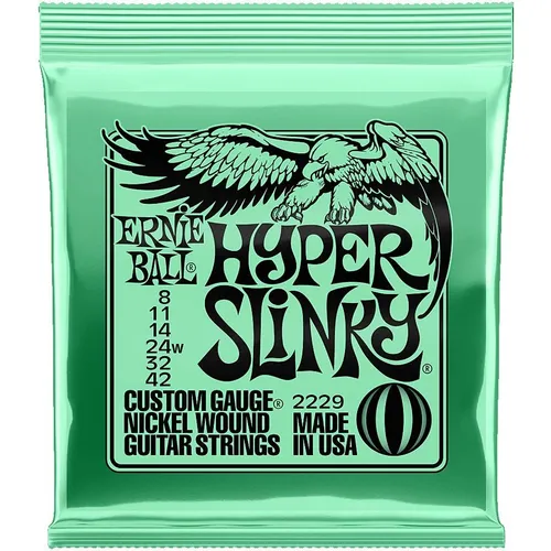 Saiten E-Gitarre Ernie Ball Hyper Slinky 2229 .008-042 Gitarrensaiten E- Gitarre