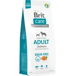 BRIT CARE Grain-free Adult Salmon 12kg - Premium Hundefutter - Getreidefreies Trockenfutter für ausgewachsene Hunde kleiner und mittelgroßer Rassen, mit Lachs für gesunde Haut und glänzendes Fell.