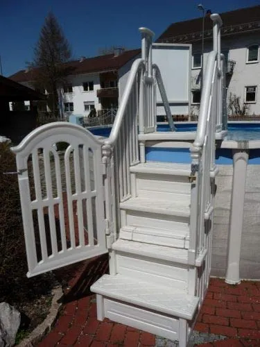 Kunststoffeinstieg Easy-Step 4x4 safety Poolleiter - Leitern & Treppen - sichere und robuste Pooltreppe für einfachen Zugang zum Schwimmbad, ideal für die ganze Familie.