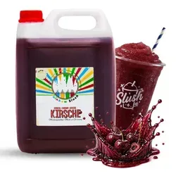 Rainbow Slush Sirup 5L AZO FREI - Kirsch Konzentrat für Slushy Maker - Sirup für Slushmaschinen mit fruchtigem Kirschgeschmack, 1:5 Mischverhältnis ergibt 30 Liter Slush. AZO-frei und handgefertigt in Deutschland für besten Genuss.