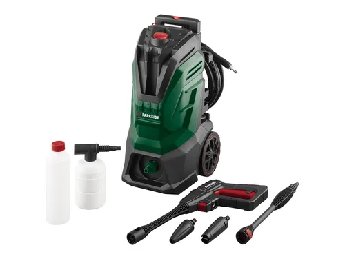 PARKSIDE Hochdruckreiniger "PHD 135 H7" - Vielseitiger Hochdruckreiniger für Fahrzeuge und Terrassen. Mit 3 Aufsätzen: Standard-Düse, Turbo-Schmutzfräse und Schaumdüse für effektive Reinigung. Geringer Wasserverbrauch für nachhaltigen Einsatz.