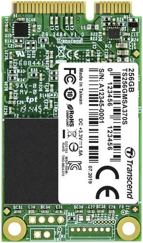 Transcend 256 GB mSATA SSD SATA 6 Gb/s - Festplatte mit beeindruckender Leistung und Zuverlässigkeit, ideal für Ultrabooks, Tablets und kleine Server dank des kompakten mSATA Formfaktors.