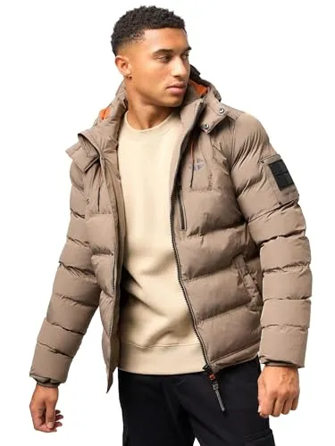 STONE HARBOUR Herren Steppjacke Arvidoo Stone Brown Gr. L - Funktionsjacke mit abnehmbarer Kapuze, wasserabweisendem Material und warmem Teddyfleece-Innenfutter – ideal für Herbst und Winteraktivitäten.