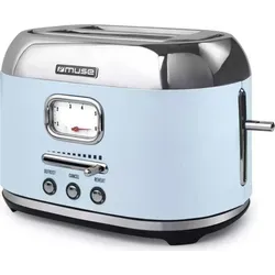 Muse Retro Toaster, 2 Scheiben, 6 Bräunungsstufen - Stylischer Toaster im Retro-Design mit 6 Bräunungsstufen, ideal für perfekt getoastetes Brot und einfache Reinigung dank Krümelschublade.