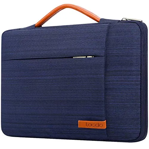 Lacdo 360° Rundumschutz Laptop Tasche Hülle für 13 Zoll MacBook Air M3 A3113/M2 A2681/M1 A2337 A2179 2024-2018, 13 Zoll MacBook Pro M2/M1 A2338 A2251 A2289 A2159, 13" iPad Pro M4/iPad Air M2, Blau