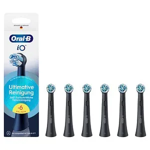 Oral-B iO Ultimative Reinigung Aufsteckbürsten, 6 Stück - Aufsteckbürsten für elektrische Oral-B iO Zahnbürsten, mit 'Borsten-in-Borsten' Technologie für effektive Plaque-Entfernung und sanfte Reinigung entlang des Zahnfleischrandes.