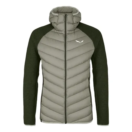 Salewa Fanes Sarner Hybrid Herren Daunenjacke - Leichte Winterjacke (Hellgrau 52) - Funktionsjacke mit 90/10 Entendaunenfüllung für optimale Wärme und Atmungsaktivität, ideal für Winterwanderungen. Wind- und wasserfest mit recycelter Wolle für nachhaltigen Komfort.
