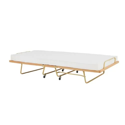 DICO Gästebett 160.00 90x200 cm - Praktisches Klappbett für Gäste, Liegefläche 90x200 cm, mit hochwertigen Rollen für einfachen Transport und stabiler Buche Massivholzrahmen.