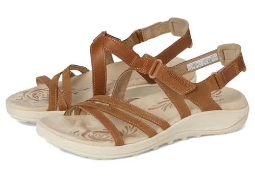 Merrell Leder-Sandalen "Harbor Backstrap" - Damen Sandalen in Hellbraun, Größe 40 - Wanderschuhe, rutschhemmende Laufsohle und Klettverschluss für optimalen Halt, ideal für Outdoor-Aktivitäten und warme Tage.