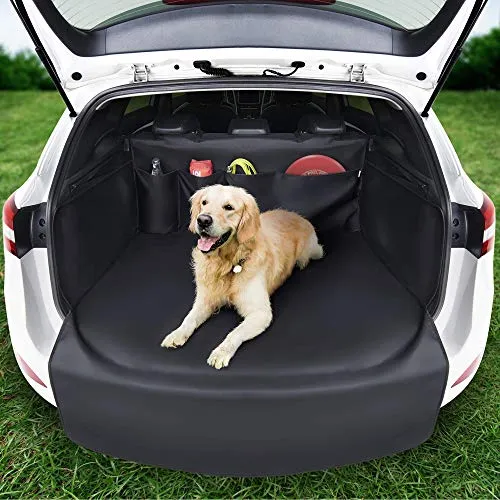 Systemoto Kofferraumschutz Hund mit Seitenschutz - Innovative Organizer Funktion - Universal Auto Kofferraum Hundedecke - Robuste Schutzmatte für Hunde (192 x 105 x 36)